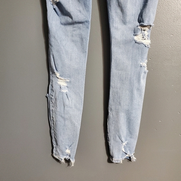 AEO American Eagle Outfitter Curvy Distressed Jeggings Light Wash Dream Jean - Picture 5 of 7